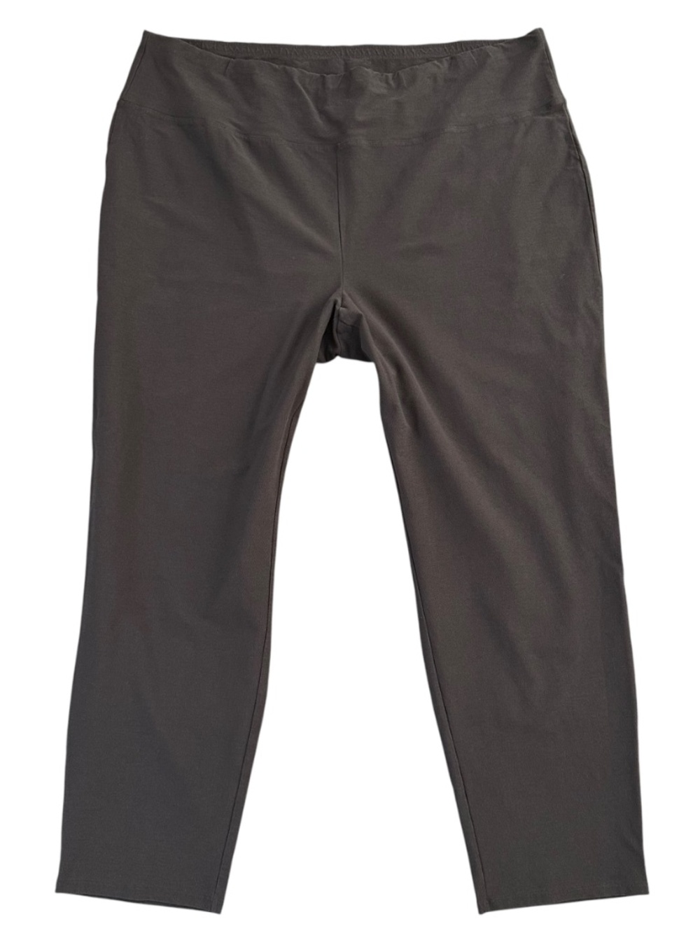 Eileen Fisher Pull On Crepe Ankle Pants Womans 2X Gray Minimalist Comfy USA Made